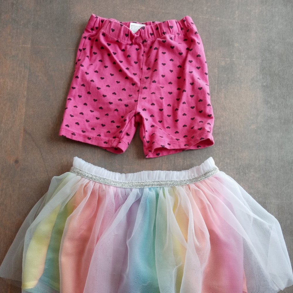 Garanimals Rainbow Skirt with free pink hear shorts